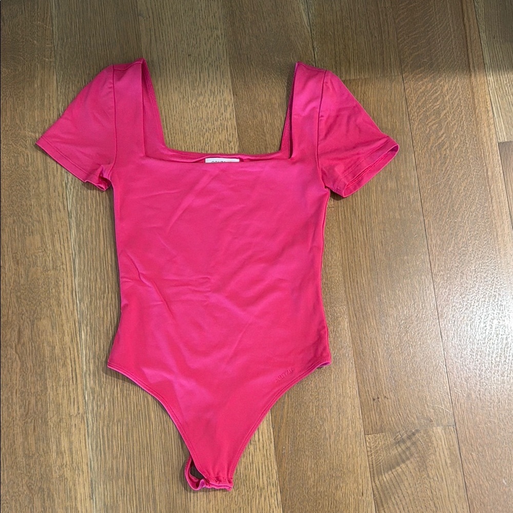 Aritzia Contour Hot Pink Square Neck One-Piece